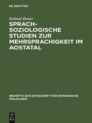 cover image of Sprachsoziologische Studien zur Mehrsprachigkeit im Aostatal